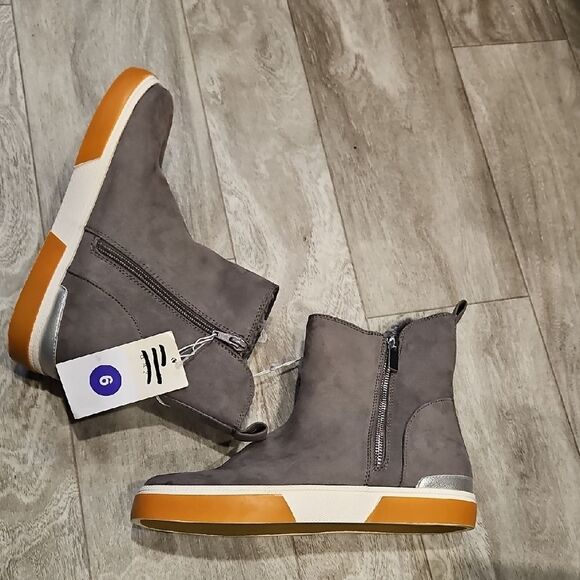 A new day Gray Winter Boots faux suede - Picture 3 of 8